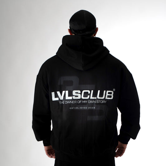 365 LVLS CLUB ZIP HOODIE - BLACK