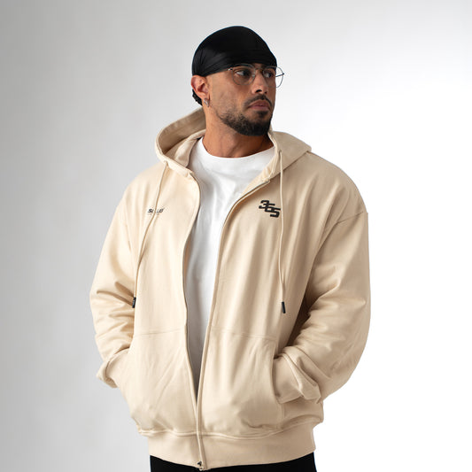 365 LVLS CLUB ZIP HOODIE - BEIGE