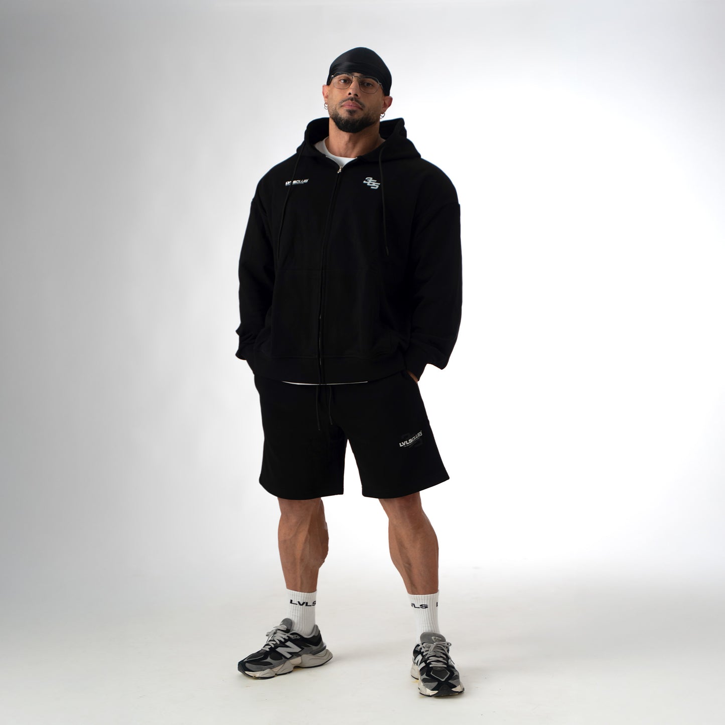 365 LVLS CLUB ZIP HOODIE - BLACK