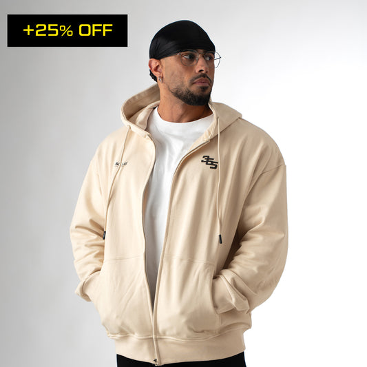 365 LVLS CLUB ZIP HOODIE - BEIGE
